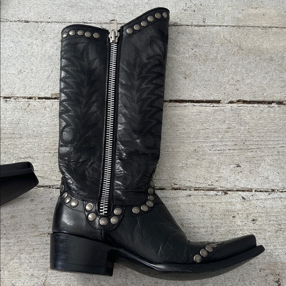 Old Gringo Studded Zip Leather Riding Boots Size 6 - Picture 4 of 9